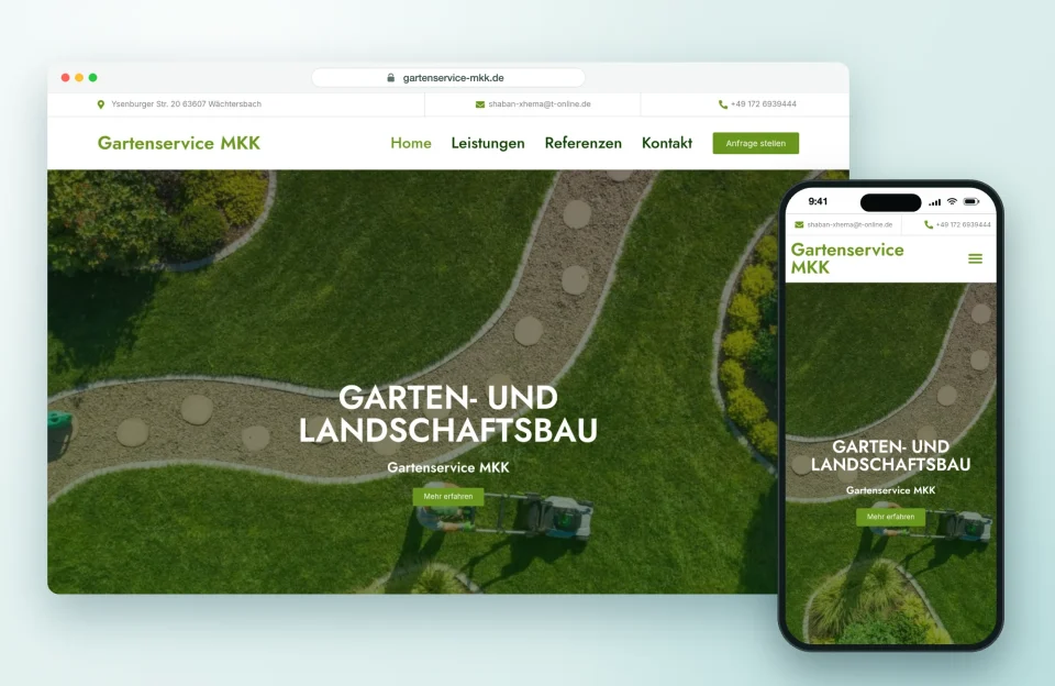 Website von Gartenservice MKK