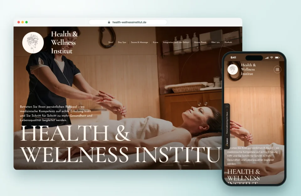 Website von Health & Wellness Institut