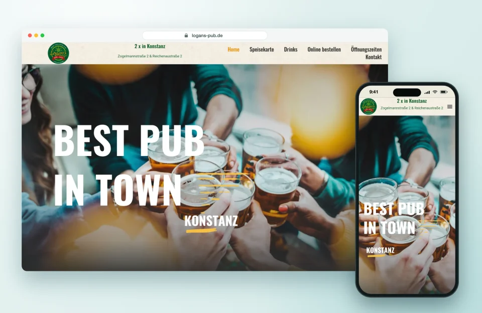 Website von Logan’s Irish Pub