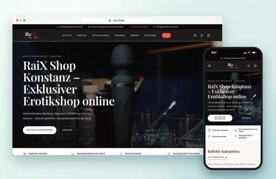 Website von RAIX Shop (Onlineshop)