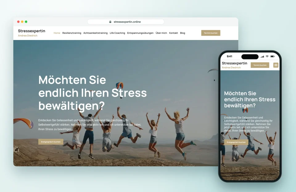 Website von Stressexpertin Andrea Diedrich